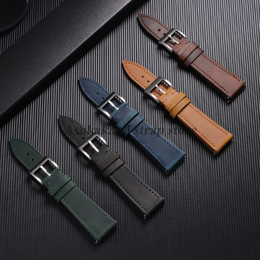 18mm Quick Release Vintage Leather Straps for Casio Mod Kit for F-91W W-800H SGW400 F84 F105/108 A158/168 AE1200/1300 Bracelets