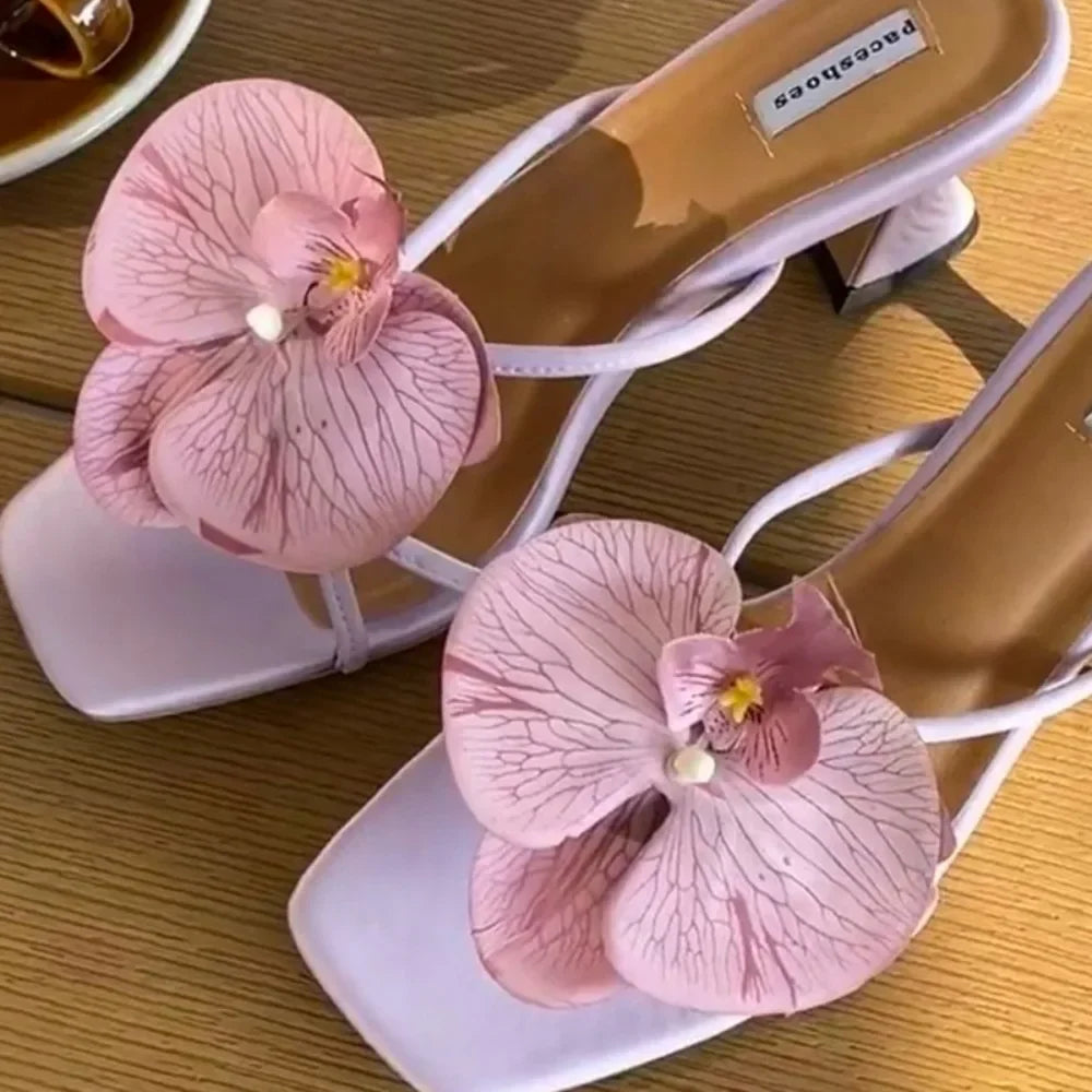 1 Pair Simulation Coloful Thai Fairy Butterfly Flower Shoe Buckles Personalized Design Butterfly Orchid Simulation Buckles Decor