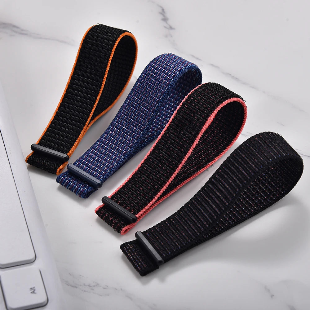 20mm 22mm Quick Release Hook Loop Elastic Sailcloth Nylon Watch Strap Adjustable Comfortable Universal Replacement Watchbands