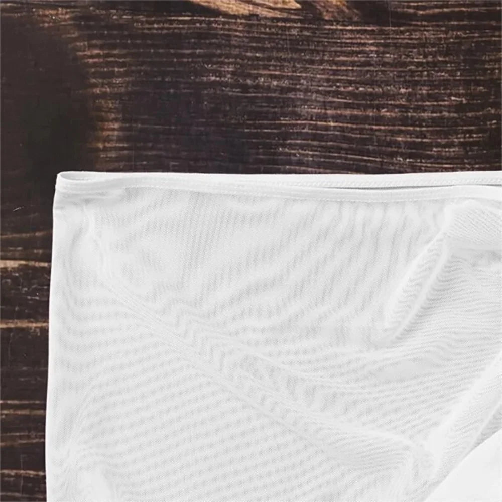Beachwear Hip Skirt Translucent Sexy Swimsuit Beach Skirt Seaside Holiday Gauze Skirt Ruffled Overskirt Mesh Drawstring Solid