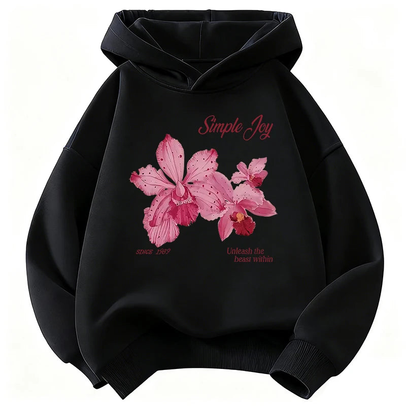 Graphic Pullover Flower Design Hooded Kids Children's Sweatshirt Cute Hoody for Boys Girls Spring Casual Hoodies
