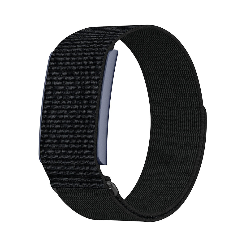 Full Coverage Nylon Elastic Armband Wristband for Amazfit Helio Adjustable Genuine Leather Hook and Loop Water-Resistant Strap