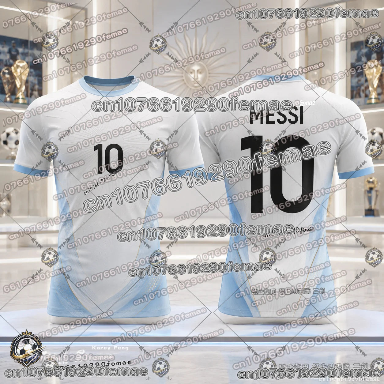 2026 Messi Football Fans Commemorative Jersey Quick Dry Breathable Casual Sports Soccer Shirt Short Sleeve Tee for Kids Adults