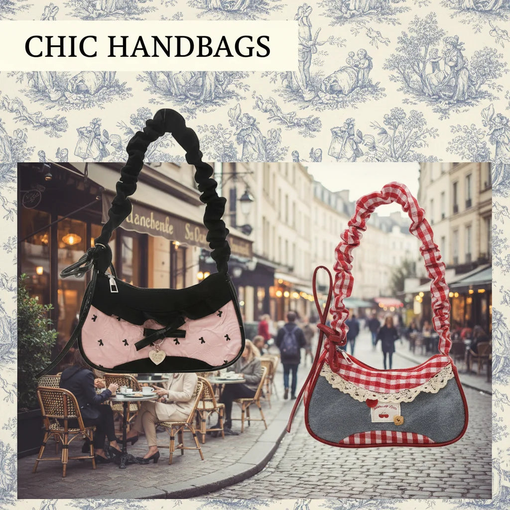 Fashion Grid Mini Handbag with Adjustable Shoulder Strap Korean Style Hand-held Commuting Bag Single-Shoulder Crossbody Underarm