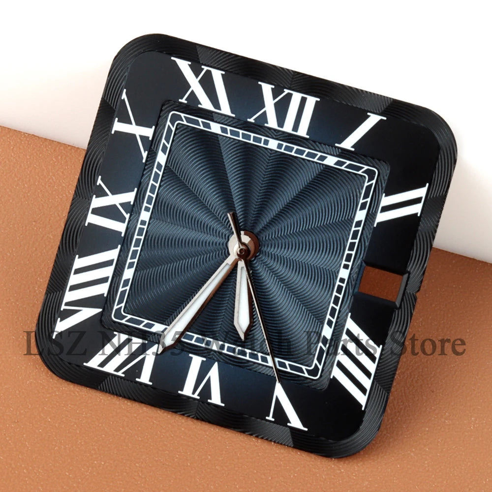 27mm NH35 Dial Square Roman Dial and Hands For 38mm Santos Case Fit NH35 NH36 Movement Stainless Steel Watch Accessories Repair