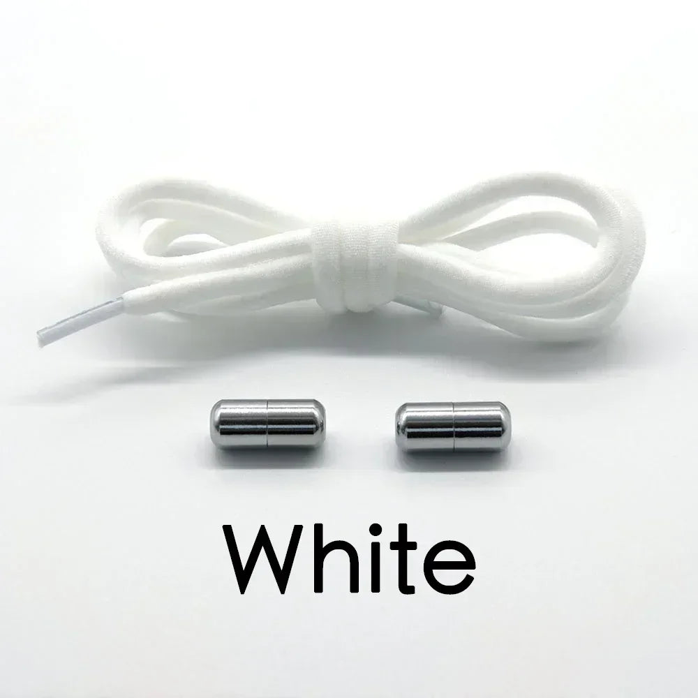 1 Pair Elastic Shoe Laces Semicircle No Tie Shoelaces for Kids and Adult Sneakers Shoelace Quick Lazy Metal Lock Laces Shoe Rope