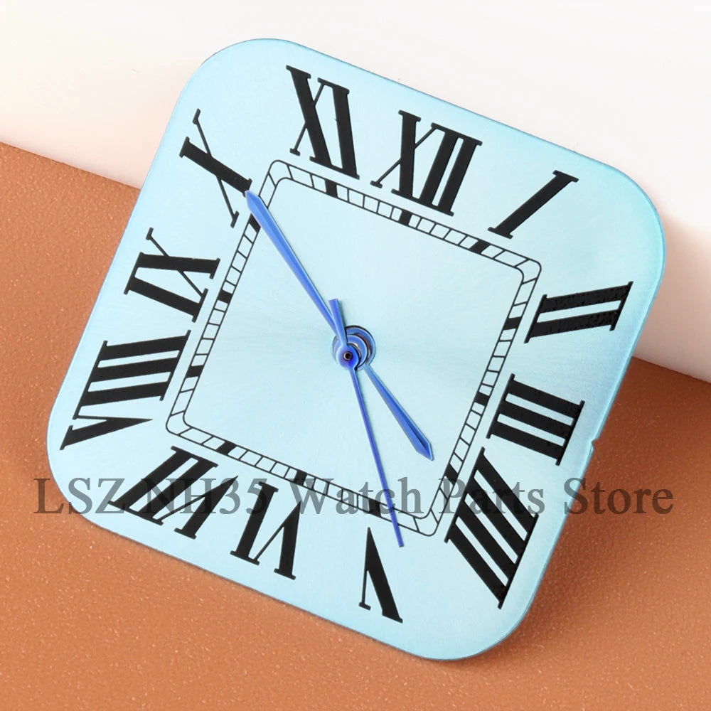 27mm NH35 Dial Square Roman Dial and Hands For 38mm Santos Case Fit NH35 NH36 Movement Stainless Steel Watch Accessories Repair