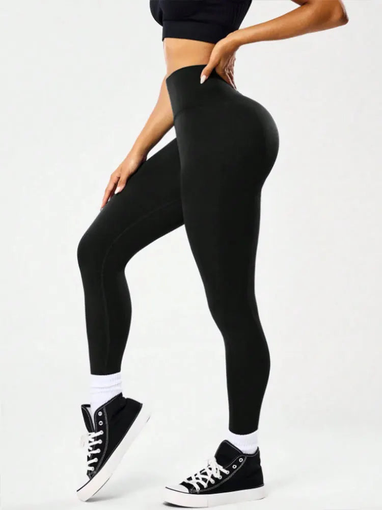Cross Waist Yoga Trousers Booty Lifting Stretch Sports Leggings High Waist Naked Feeling Quick Dry Tights Pilates Sports Bottoms