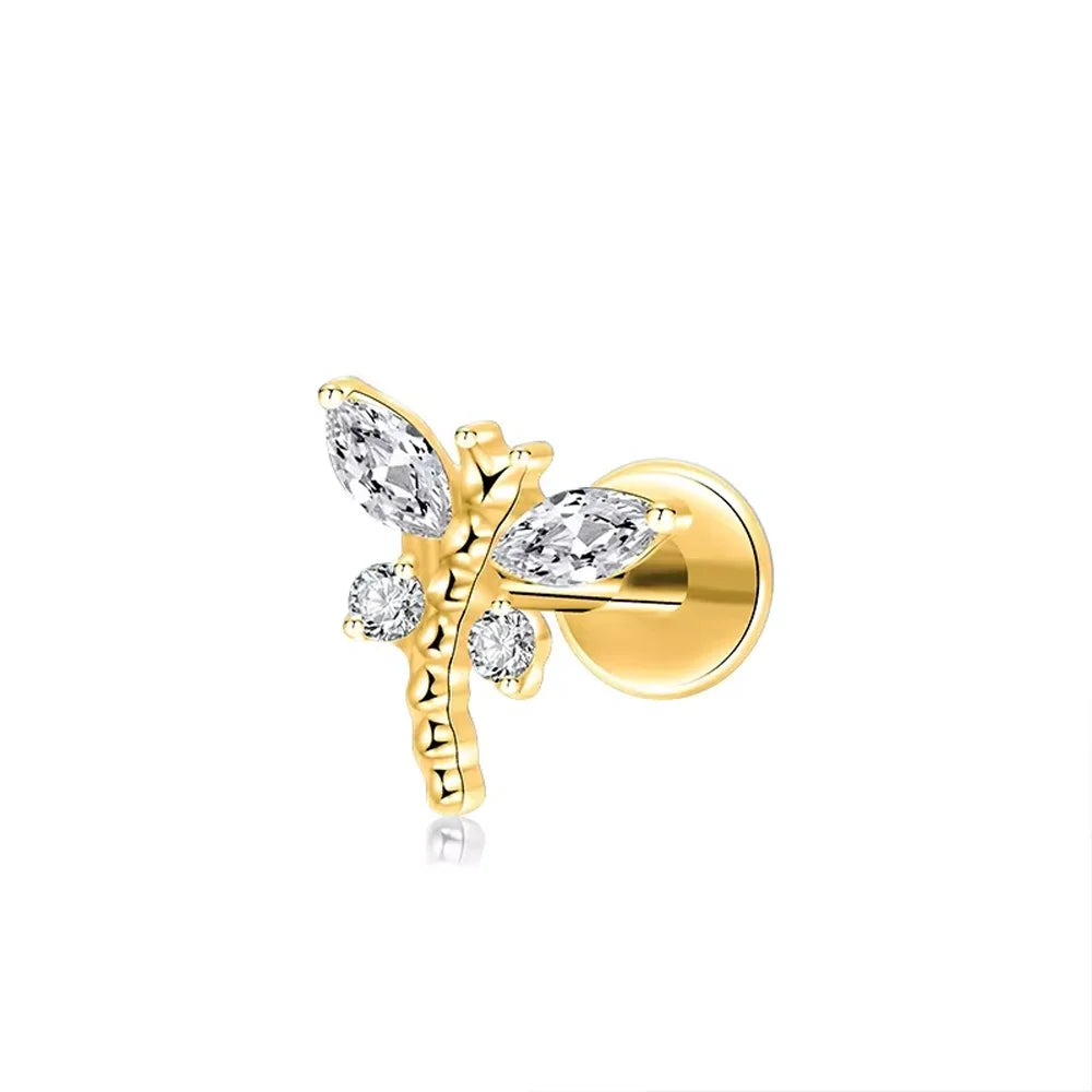 PUTITUP F136 Titanium Alloy Classic Luxury Combination Ear Studs Fashionable Ear Cartilage Lip Studs Body Piercing Jewelry
