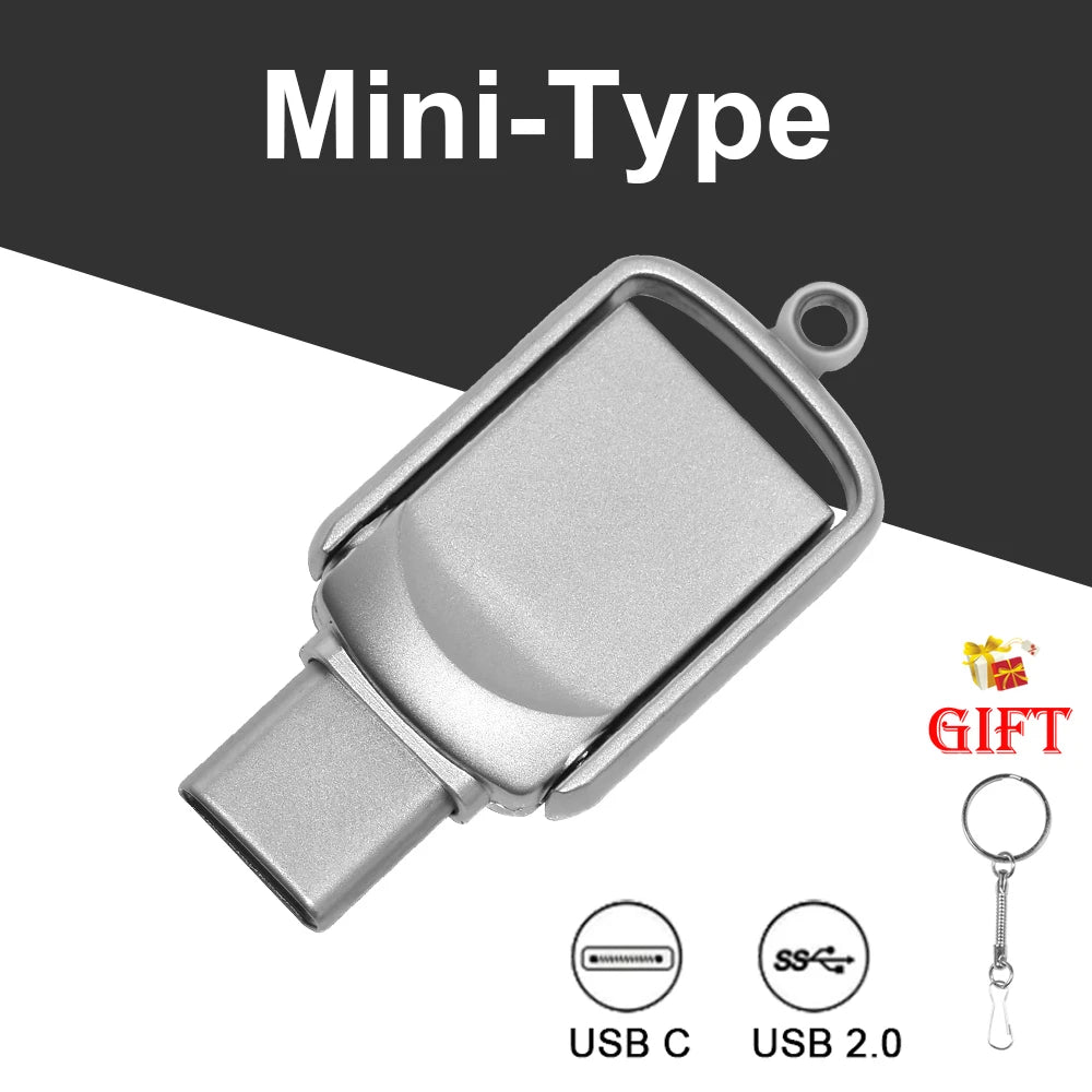 NEW Mini 64GB 128GB Type C Ultra Dual USB Flash Drive Memory Stick Thumb Pen Drive Creative Gifts for Business USB Flash Drives
