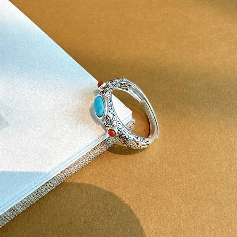 925 Sterling Silver Ring Vintage Pattern for Women Fashion Wedding Engagement Jewelry Shining Simulated Diamond Women Gifts