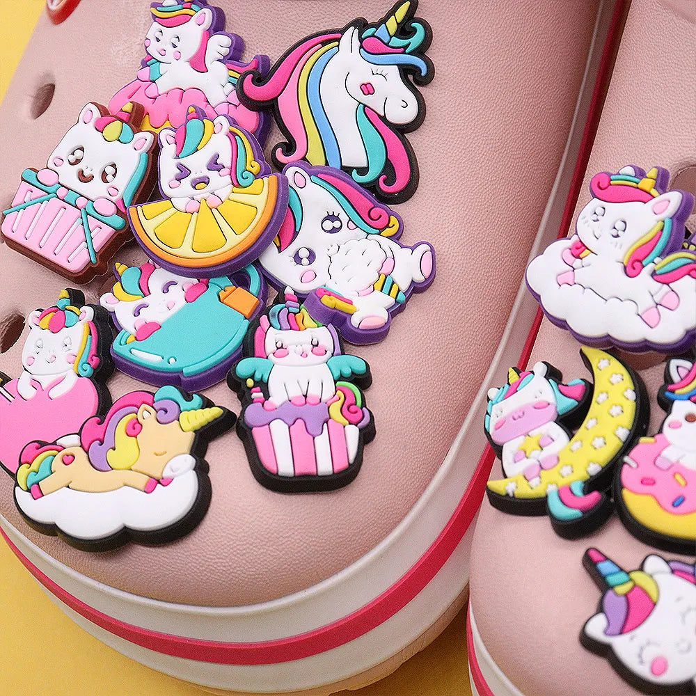 20pcs Cute Animals Unicorns Boys Girls Shoe Charms Horse Garden Shoe Accessories Decorations for Kids Birthday Gift