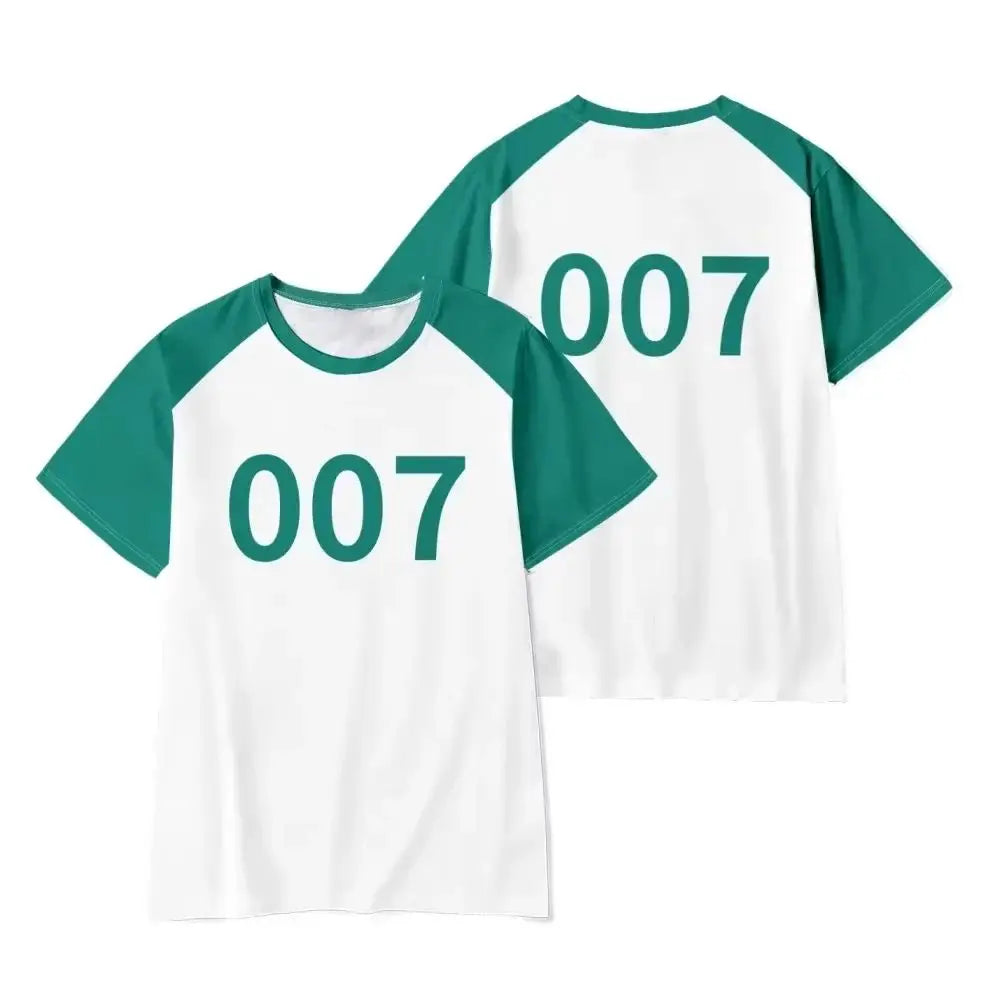 2026 Round Six T-shirt Seong Gi-hun Cosplay Costume 456 Tracksuit Calamari Games Disguise Caarnival Party Clothes For Men Women