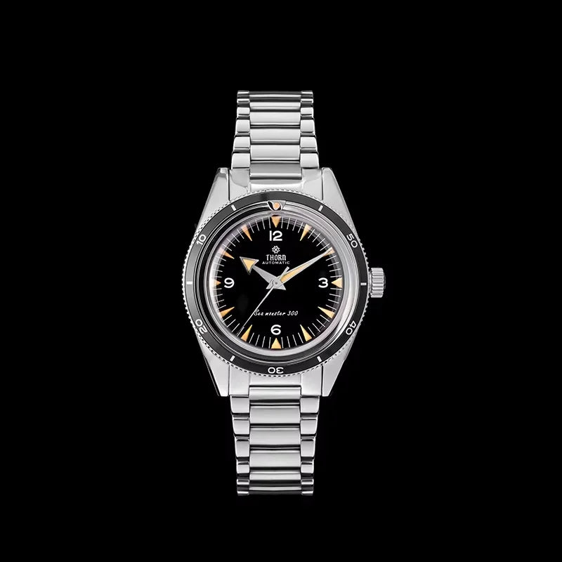 Thron T026 Mechanical Watch PT5000/Swiss Ronda Movement Men's WatchSapphire Crystal 316L Stainless Steel Vintage Style Watch