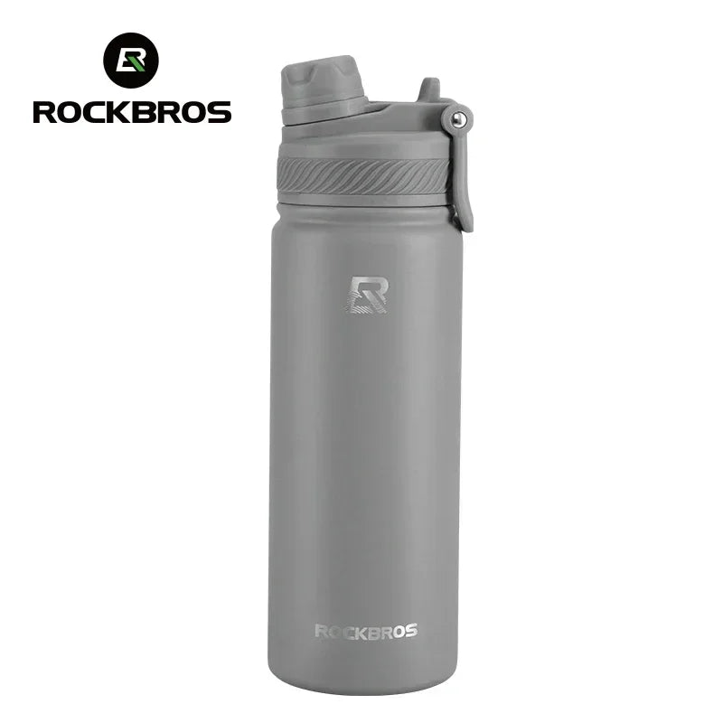 ROCKBROS Thermal Water Bottle Sports Water Bottle Non Slip Stainless Steel Cold And Hot Thermo Cup Cycling Hiking Equip