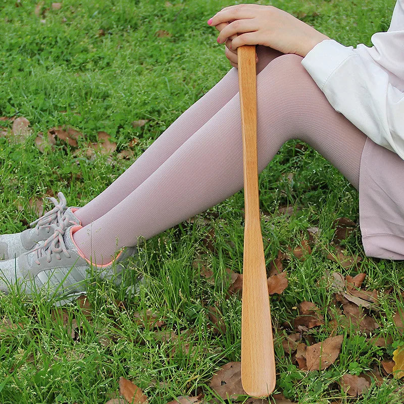 Professional Shoe Spoon Home Tools Durable Professional Wooden Shoe Horn Flexible Wood Long Handle Shoehorn Useful Shoe Lifter