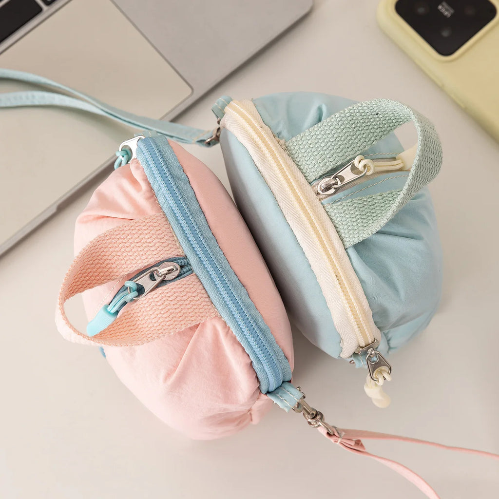 Portable Small Sanitary Napkin Storage Bag Macaron Travel Toiletry Cosmetic Case Makeup Organizer Versatile