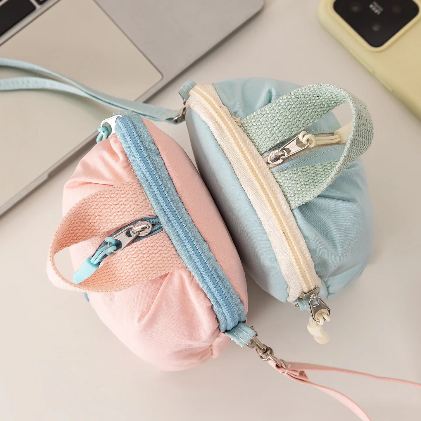Portable Small Sanitary Napkin Storage Bag Macaron Travel Toiletry Cosmetic Case Makeup Organizer Versatile