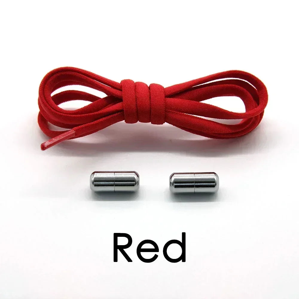 1 Pair Elastic Shoe Laces Semicircle No Tie Shoelaces for Kids and Adult Sneakers Shoelace Quick Lazy Metal Lock Laces Shoe Rope
