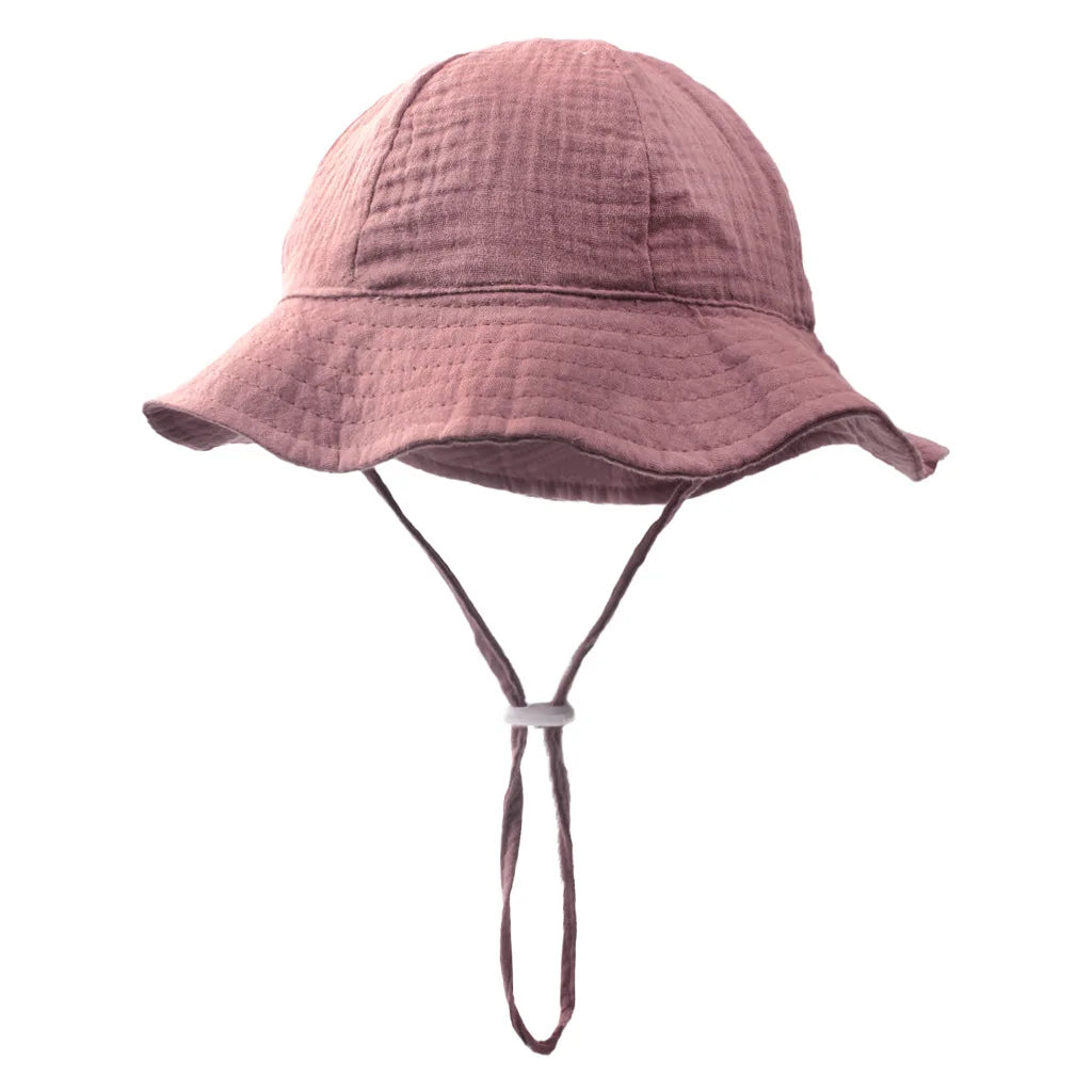 Baby Cotton Bucket Hats New Children Sunscreen Outdoor Caps Boys Girls Print Panama Hat Unisex Beach Fishing Hat For 3-12 Months