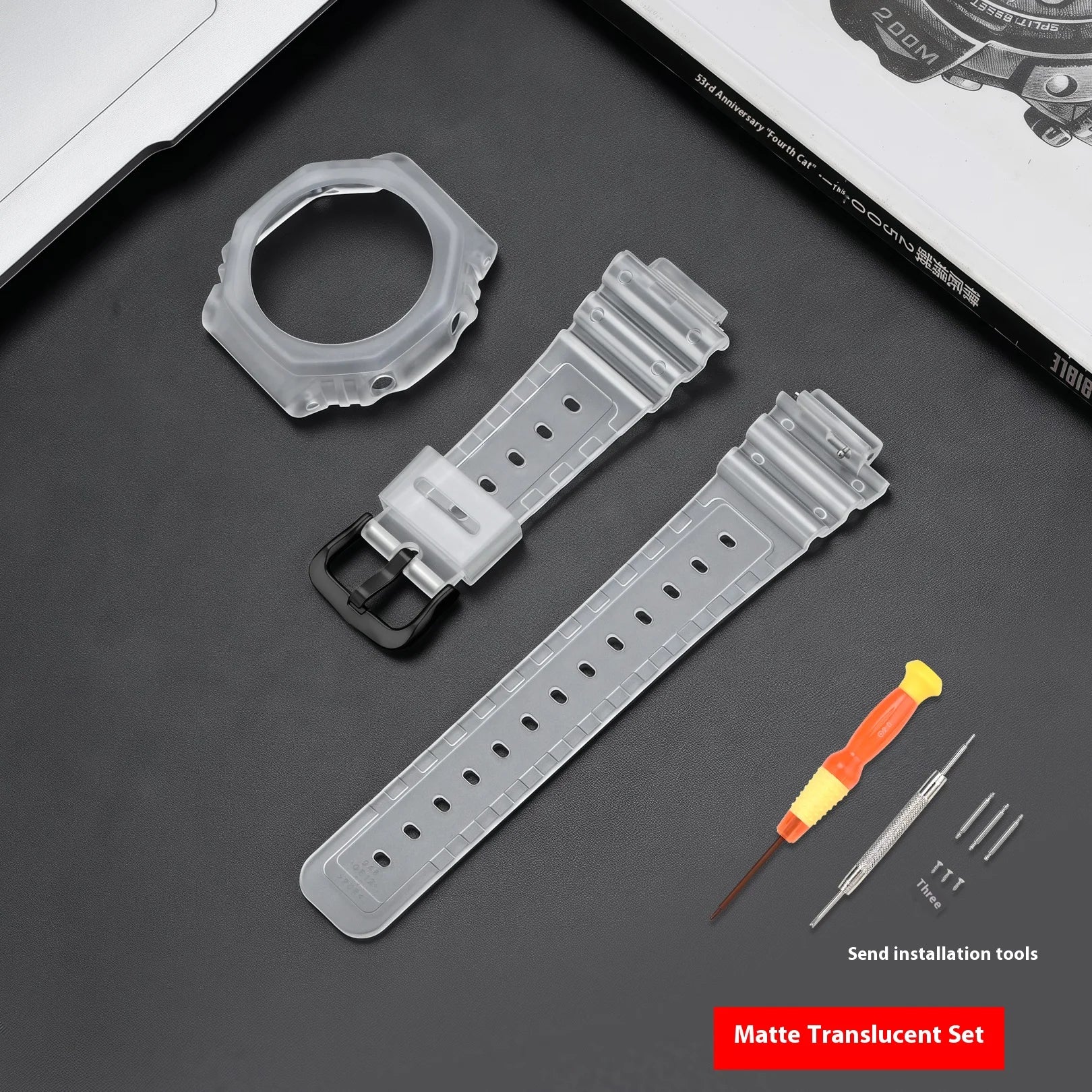 Case + Strap for Casio G-SHOCK GA-2100 GA-2110 Transparent Rubber Resin Watch Band Modified Quick Release Wrist Bracelet Shell