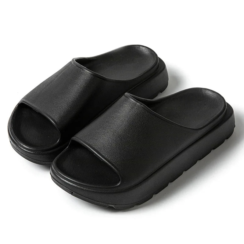 Comwarm Women Platform Slippers Soft EVA Thick Sole Sandals Fashion High Bottom Flat Heel Slippers Non-slip Casual House Slides