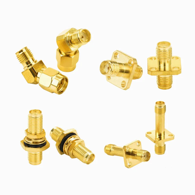 2PCS SMA to SMA Adapter SMA Male Female to Male Female RP SMA Straight 3 Way Right Angle 90 135 Degree RF Connector for Antenna