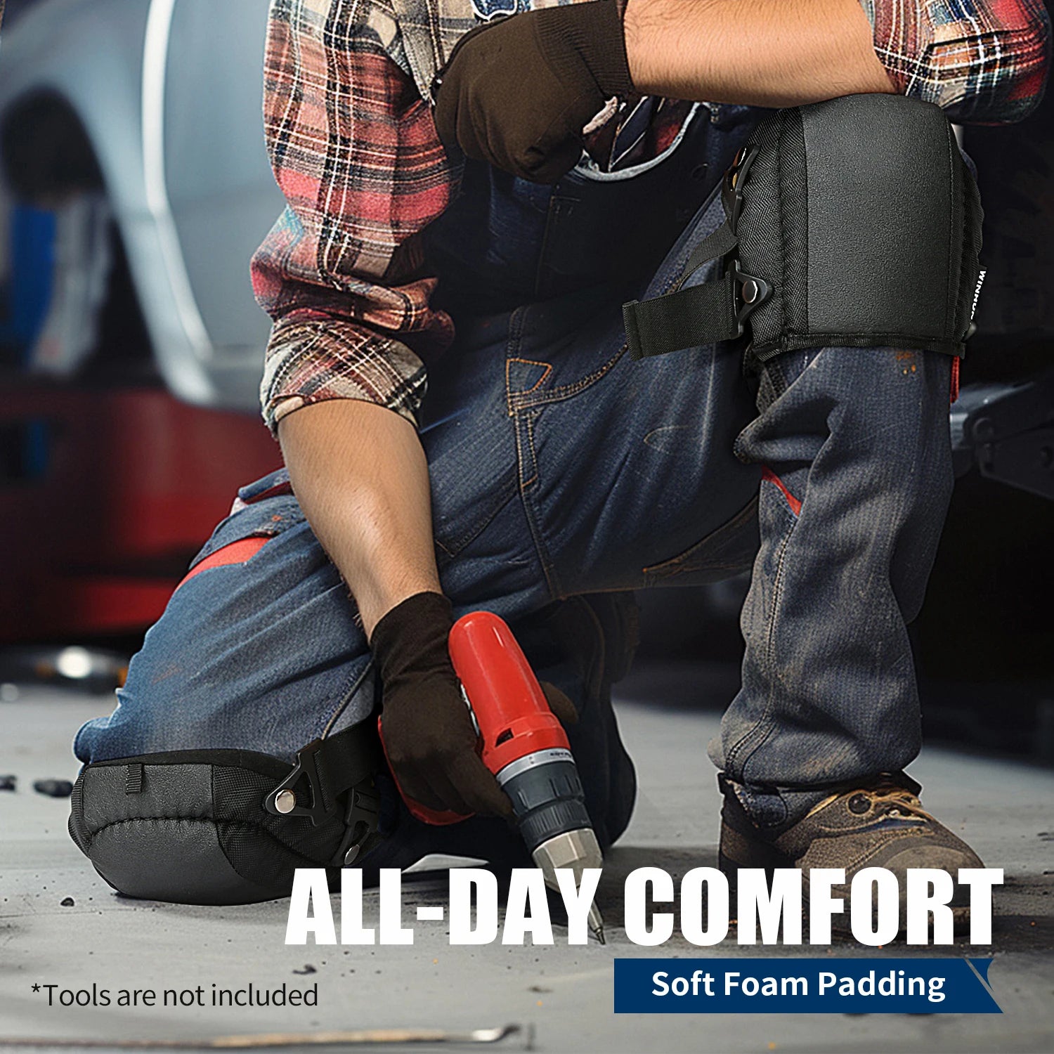 Knee Pads for Work - Heavy Duty Foam Padding Knee Pads with Strong Double Straps – Comfortable Knee Protection