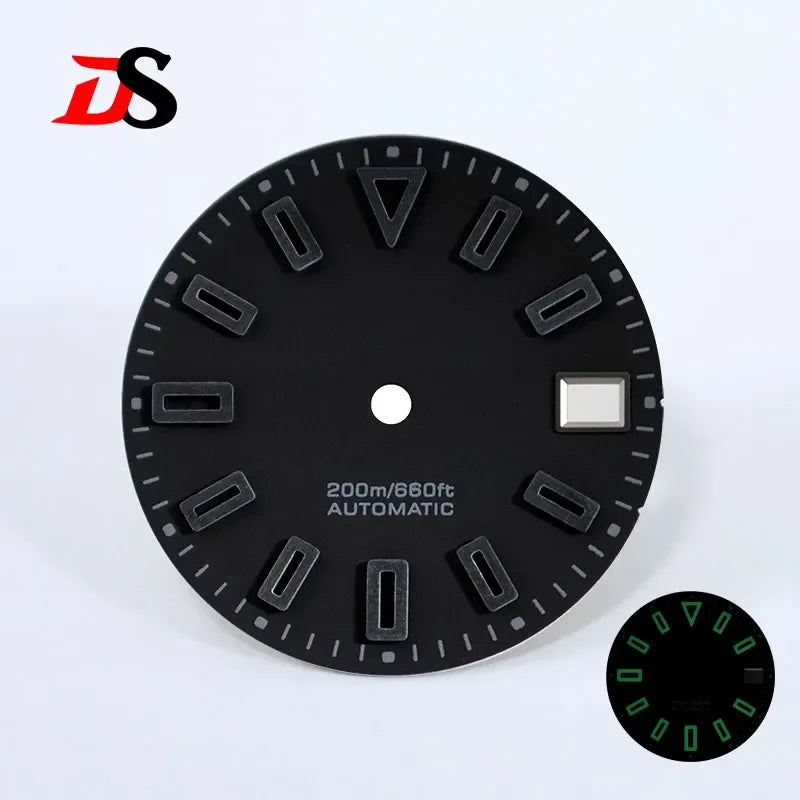 NH35 Dial Matte Dial Hollow Index 28.5mm BGW9 C3 Lume for NH35/NH34 Movement Custom Logo Watch Accessories