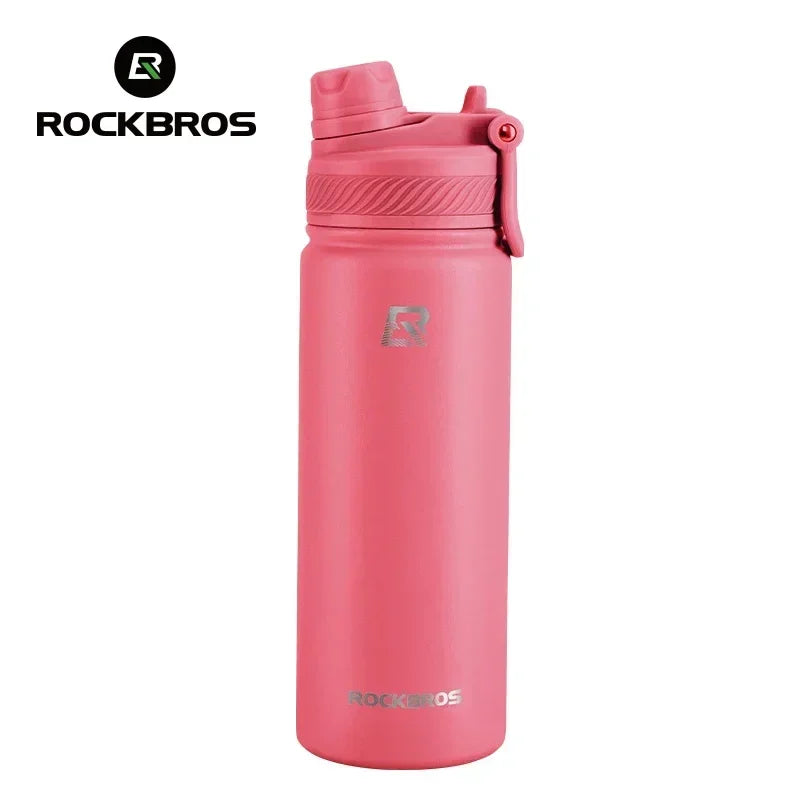 ROCKBROS Thermal Water Bottle Sports Water Bottle Non Slip Stainless Steel Cold And Hot Thermo Cup Cycling Hiking Equip