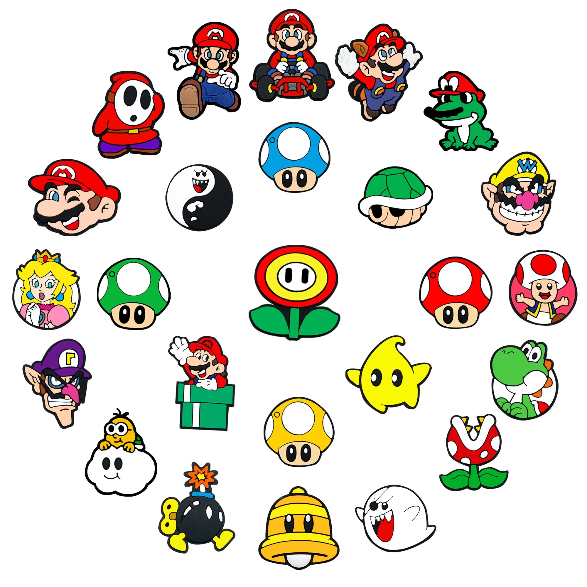 1-100Pcs Jumping Brothers Game Series Shoes Charms PVC Shoe Bag Accessories For Clogs Sandals Decoration Buckle Kids Gifts