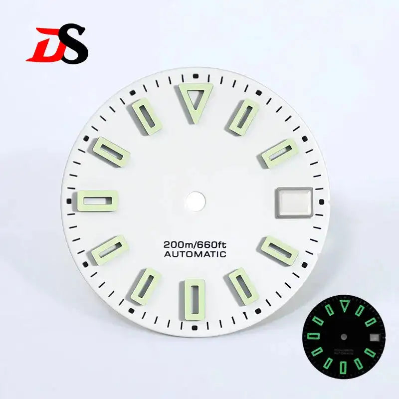 NH35 Dial Matte Dial Hollow Index 28.5mm BGW9 C3 Lume for NH35/NH34 Movement Custom Logo Watch Accessories