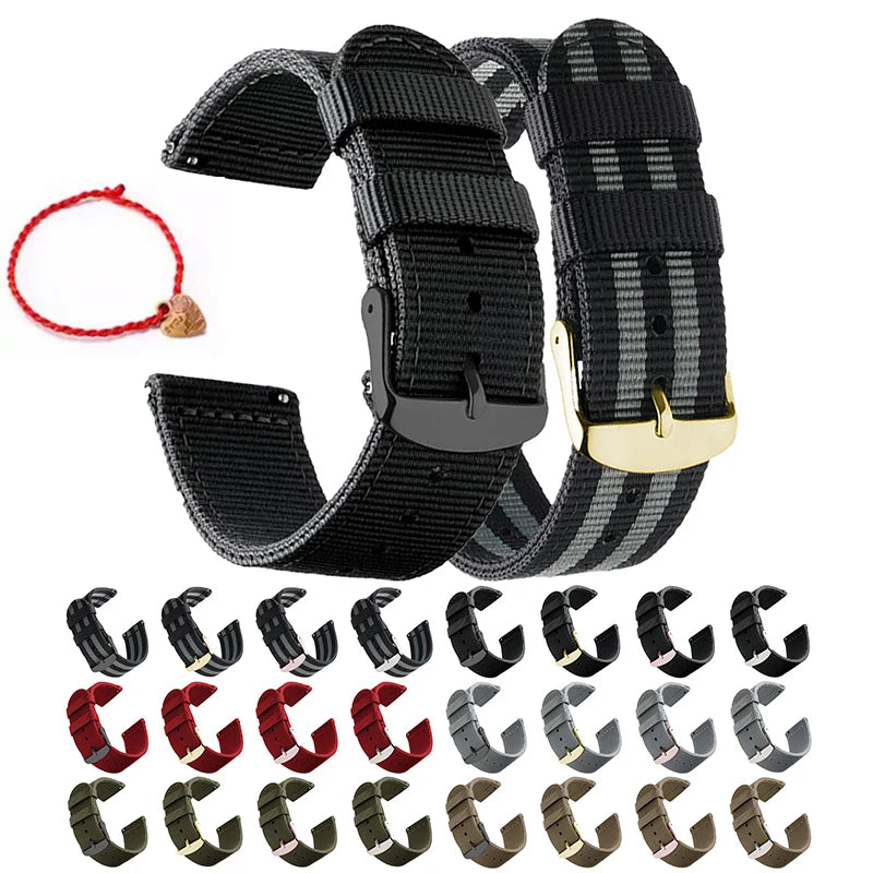 Waterproof Sailcloth Watch Band Quick Release Watch Strap 18mm 20mm  22mm Nylon Watchband