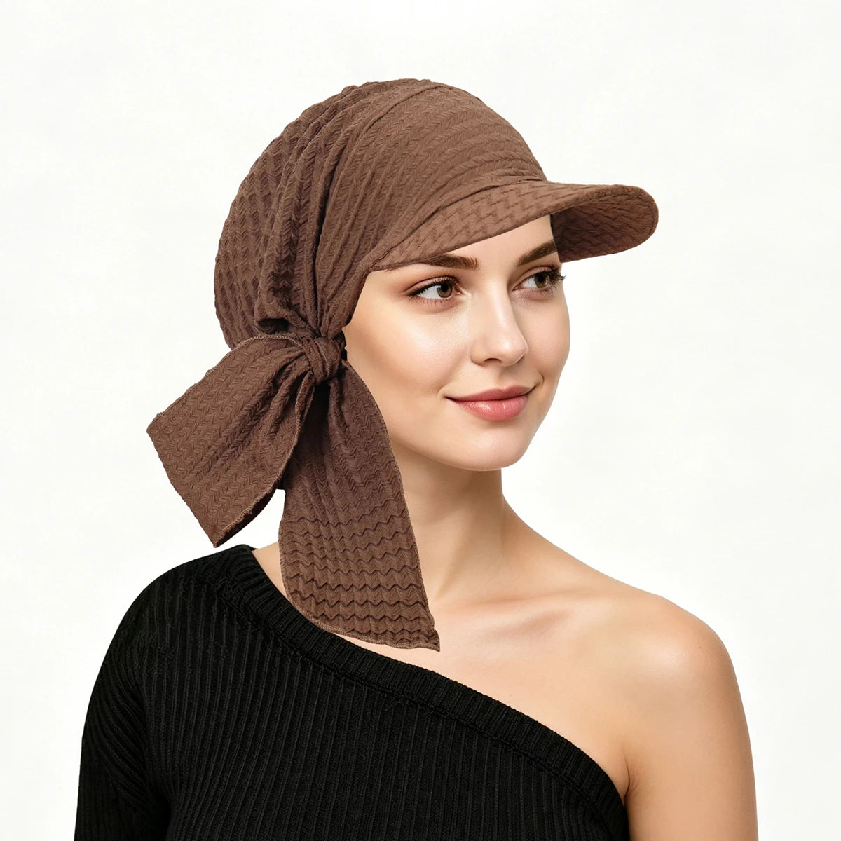 2026 New Women Solid Color Turban Hat Outdoor Brim Sunshade Hats Curved Hat Baseball Cap Sun Hats Headscarf Scarf Femme