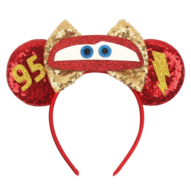 2025 New Style Mickey Minnie Ear Headband Sequin Bows Girl Adult Kids Halloween Party Cosplay Hair Accessories Princess Hairband