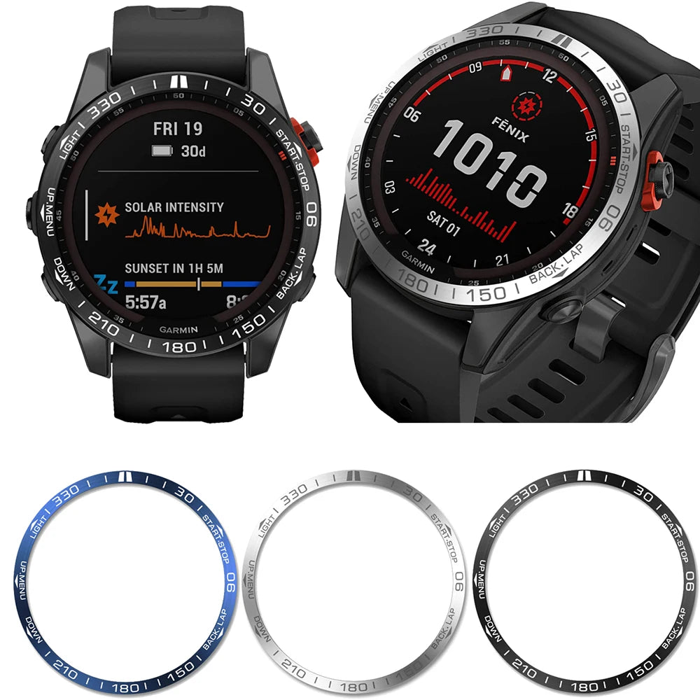 Adhesive Bezel Ring For Garmin Fenix 7/7S/7X Pro Stainless Steel Protective Cover Accessories