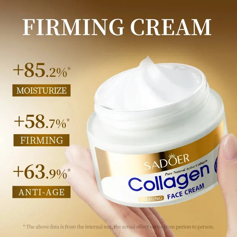 SADOER Collagen Firming Face Cream Skincare Moisturizing Hydrating Beauty Face Creams Faical Cream Beauty Face Skin Care Product