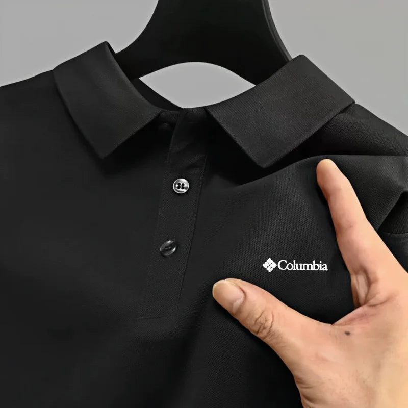 Men's short sleeved polo shirt high-end brand embroidered top 2026 summer new solid color comfortable and casual lapel T-shirt