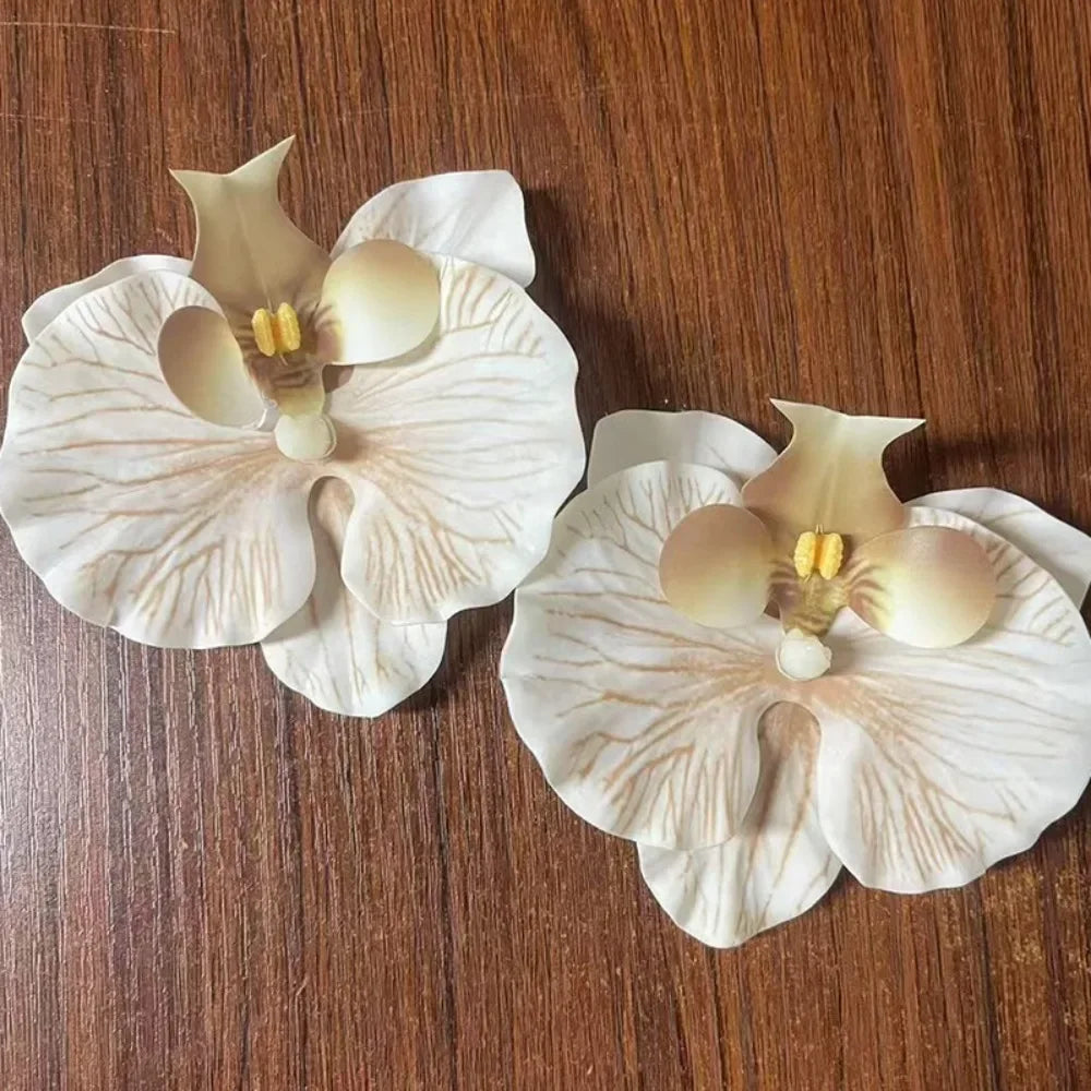 1 Pair Simulation Coloful Thai Fairy Butterfly Flower Shoe Buckles Personalized Design Butterfly Orchid Simulation Buckles Decor