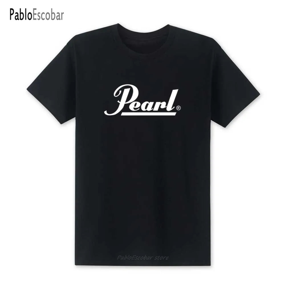 Fashion Drums Brand Men T Shirts Summer New Pearl T Shirt O-neck Short Sleeve Cotton Music T-shirts Top Tees