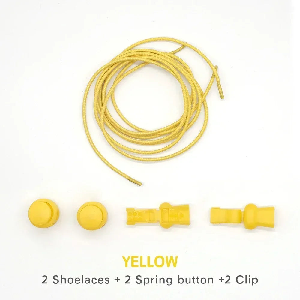 1 Pair of No Tie ShoesLaces Rubber Round Spring Lock Elastic Sneaker Shoelaces Laces Accessories Suitable for Kids Adult Lazy