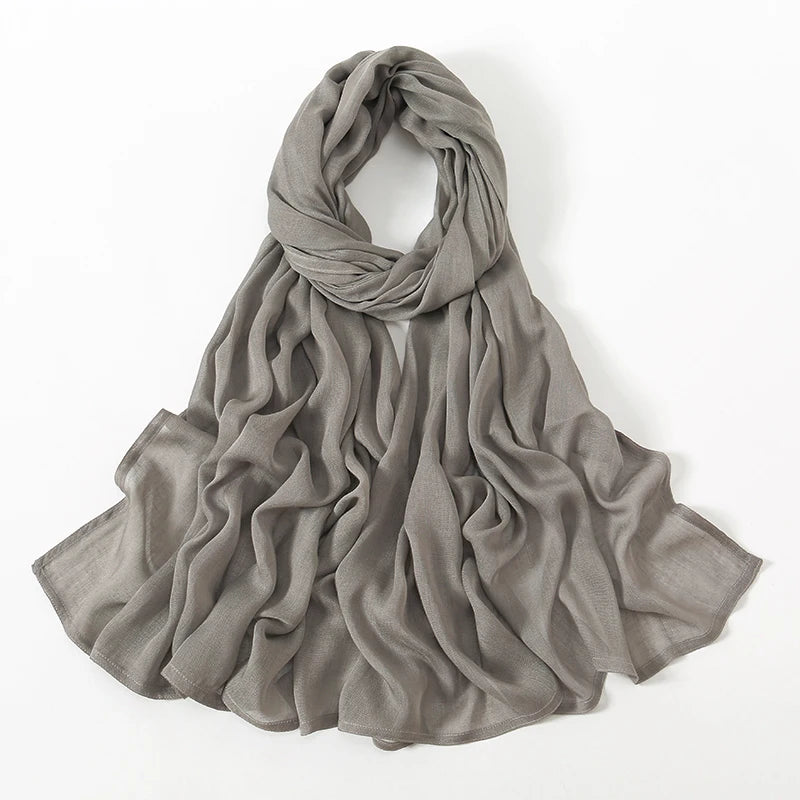 Fashion Modal Hijab Rayon Cotton Shawls Muslim Hijabs For Women Plain Scarf Big Size Headscarf Islamic Turban Headband 190*85cm