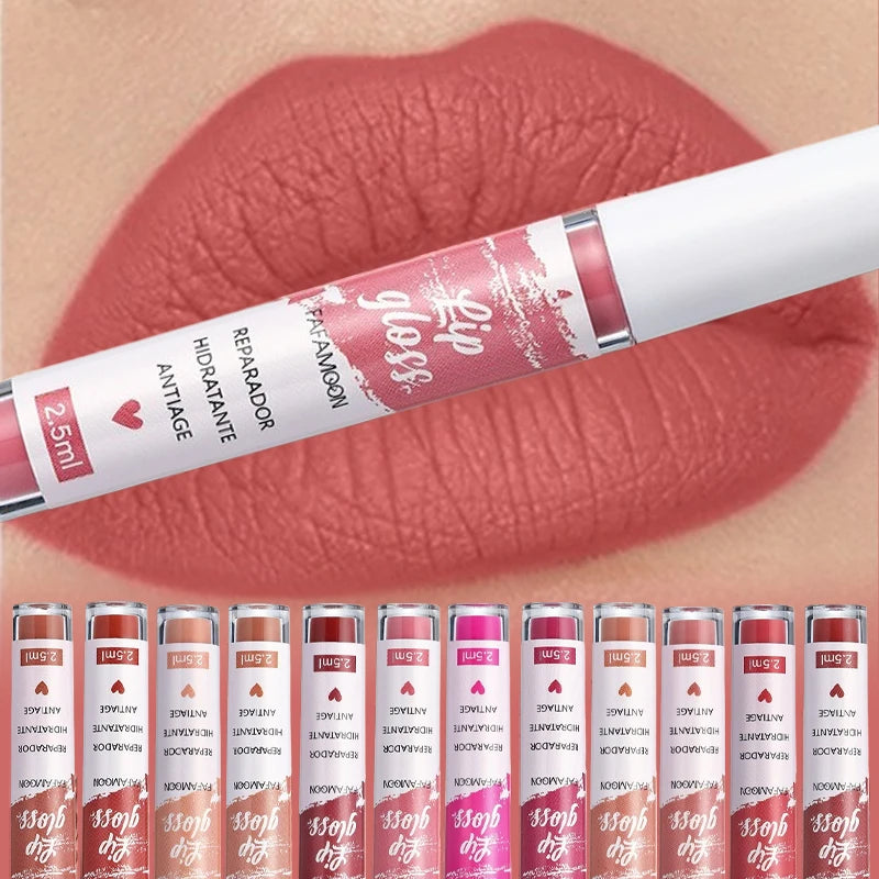Matte Liquid Lipstick Rose Red Lip Glaze Makeup Moisturizing Waterproof Durable Lip Mud Non-stick Cup Lip Gloss Korean Makeup