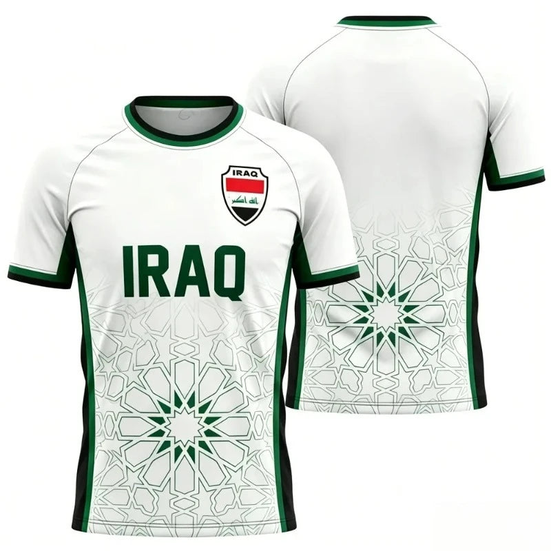 Iraqi National Team s Summer 3D Printed style Football Jerseys and T shirts Are Loose Comfortable Suitable for Daily Wear