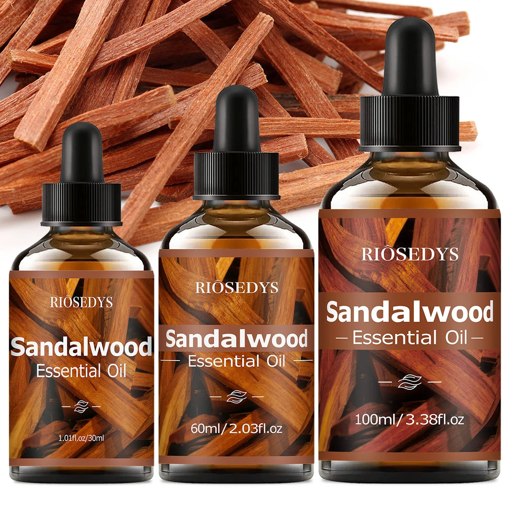 SANDALWOOD ESSENTIAL OIL moisturizing and nourishing massage oil suitable for skincare, fragrance, massage, and all skin types.