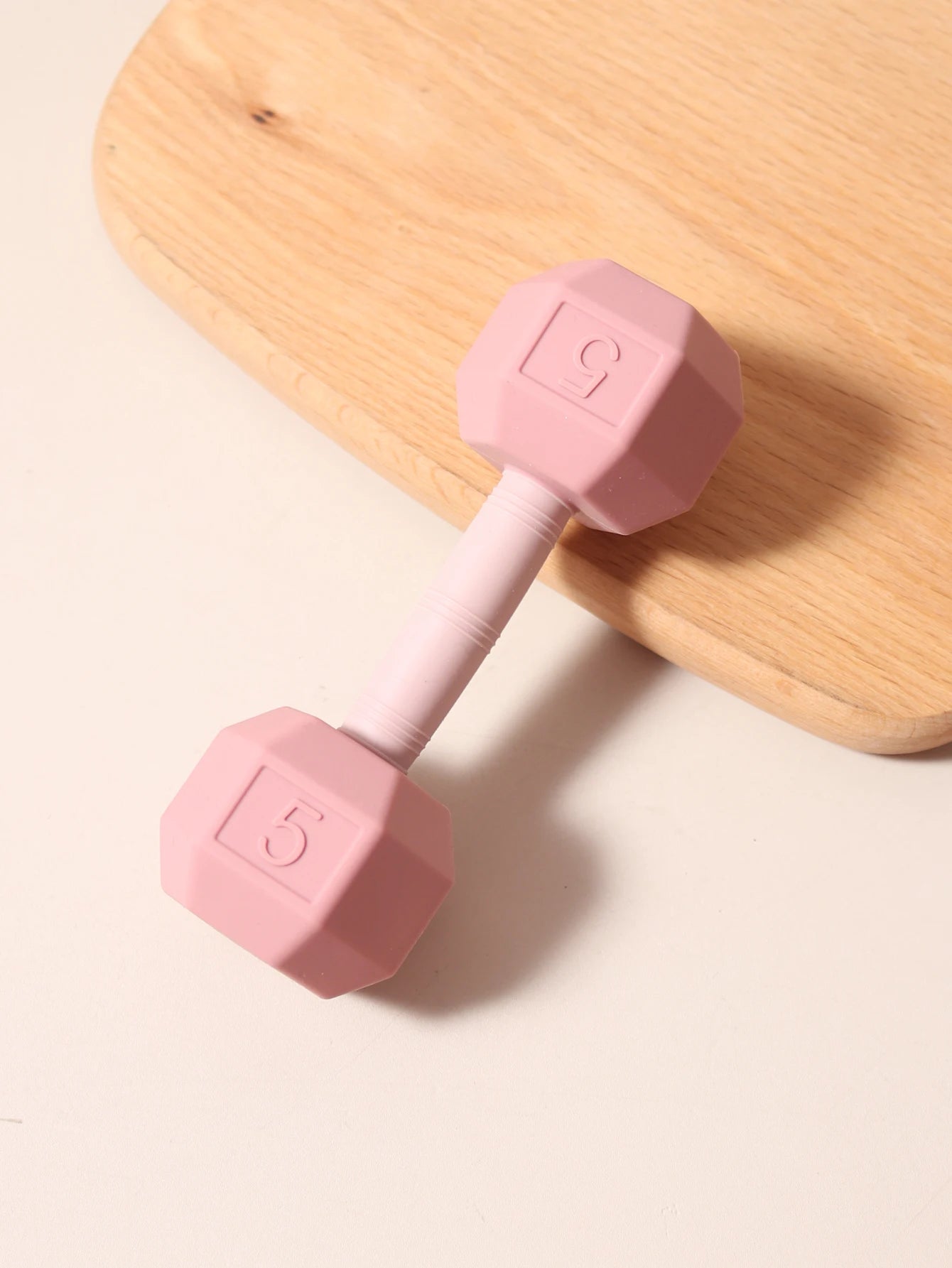2-in-1 Barbell Shape Silicone Teether baby Rattle toy with sound 5kg