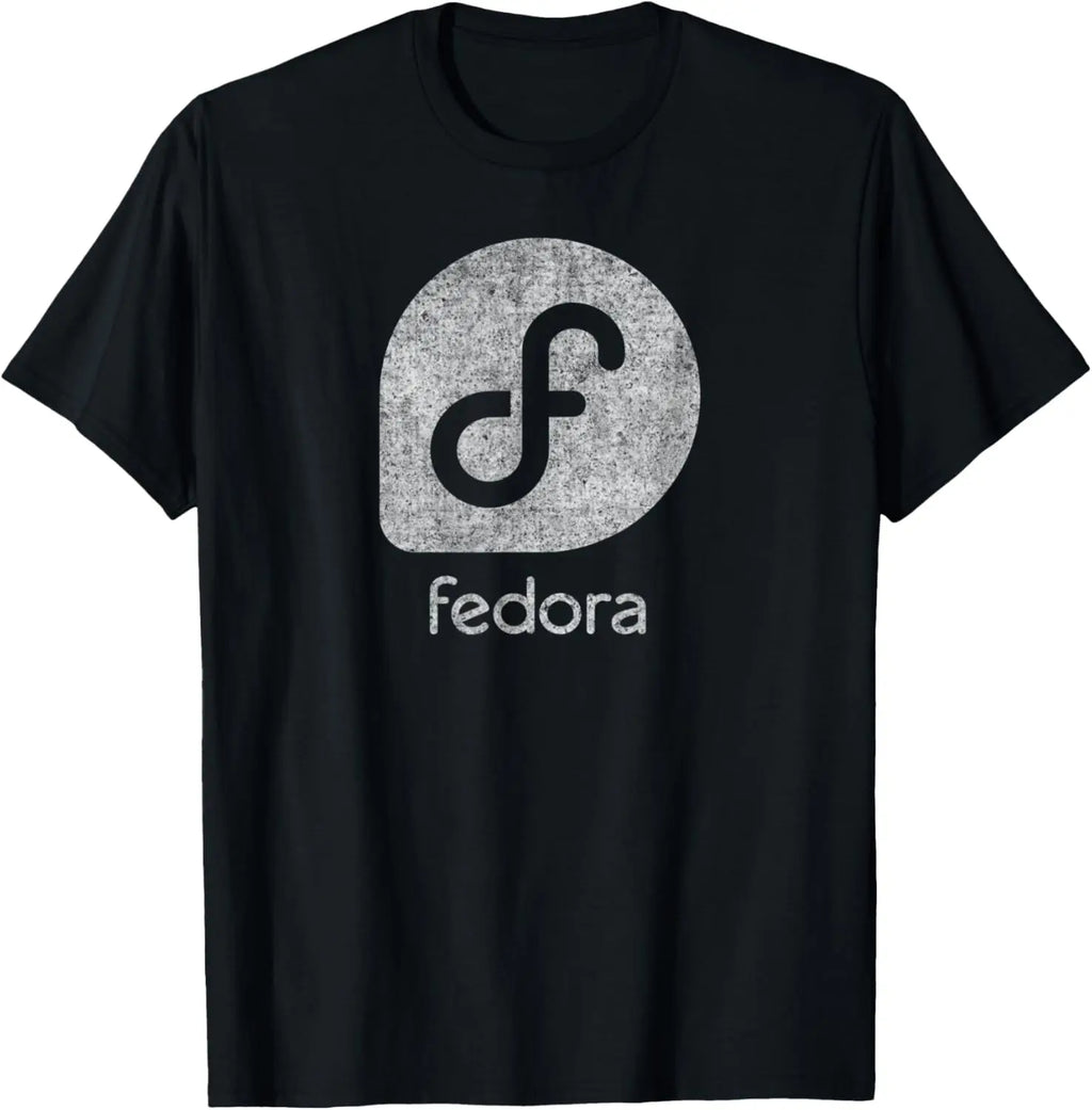 Linux Fedora T-Shirt White Tagline & Logo Open Source Os Tee T-Shirt Unisex Summer Streetwear Tops Mens Clothing Ropa Hombre