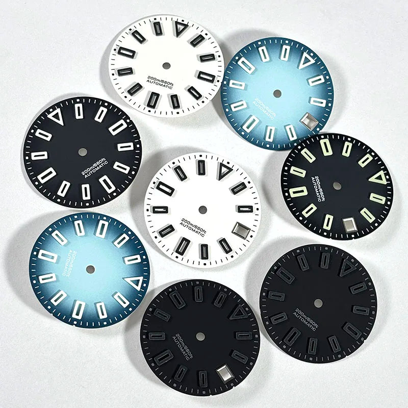 NH35 Dial Matte Dial Hollow Index 28.5mm BGW9 C3 Lume for NH35/NH34 Movement Custom Logo Watch Accessories