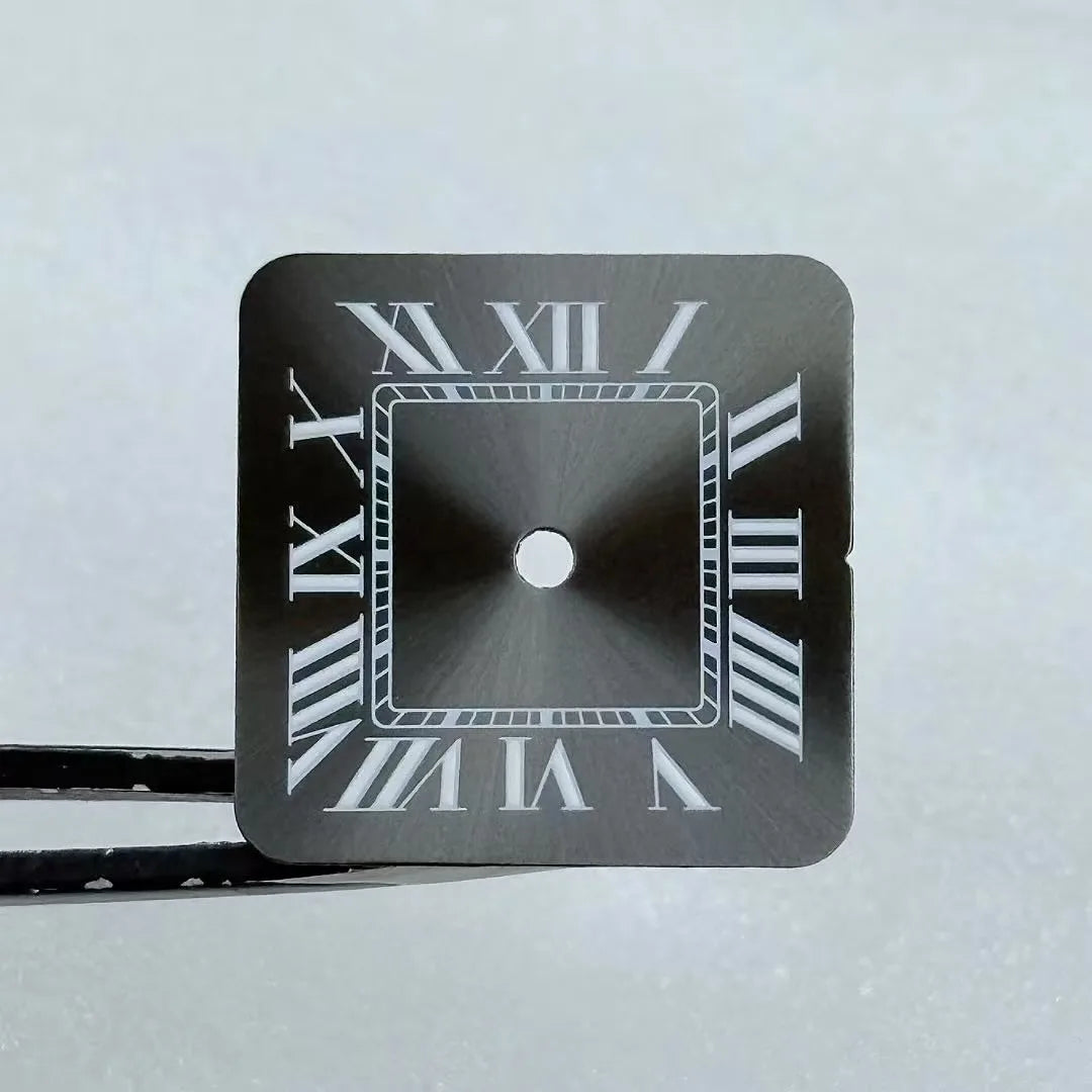 26.5mm Square Diamond Watch Case Fit 19mm Dial Two Blue Sword Shape Hands for Y120 Quartz Panther Cartier Movement Mod Parts