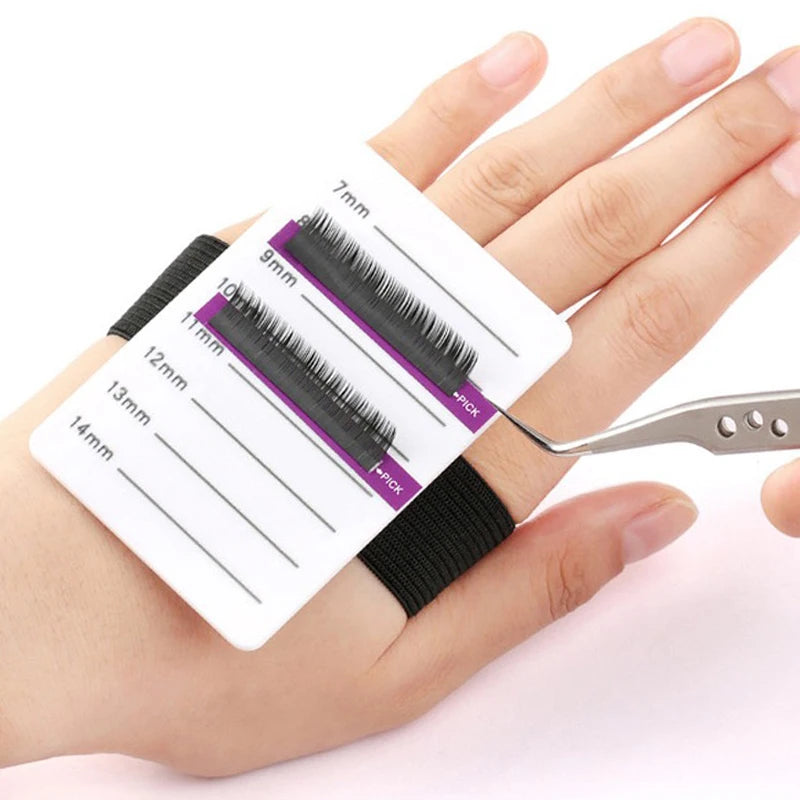 Acrylic Lashes Holder Pad Individual Eyelash Tablet with Bandage 7-14mm/8-15mm Eyelash Extensions Hand Plate Salon Makeup Tools